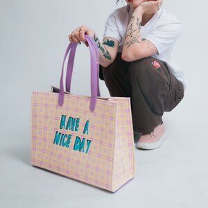 Plaid Large Tote Bag